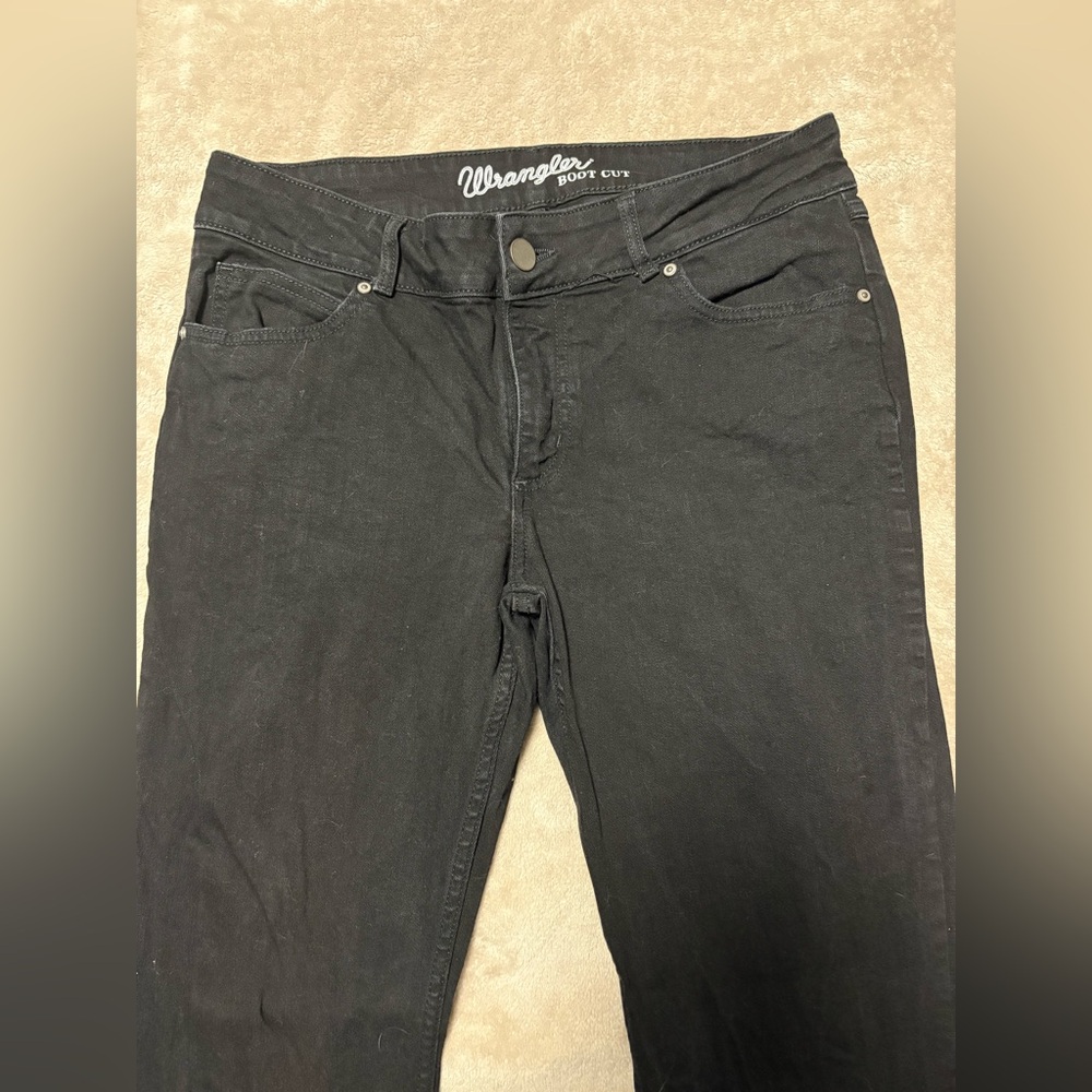 Black Womens Wrangler Bootcut Jeans Size 13 x 34